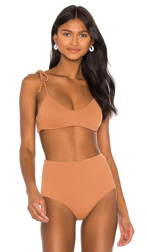 Buy Eberjey Swim Eberjey Pique Dylan Bikini Top In Brown At Off