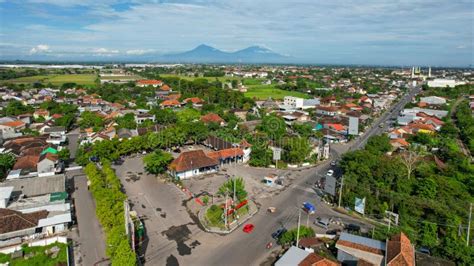 Aerial View of Bus Sukoharjo Terminal, Place for People Waiting To ...