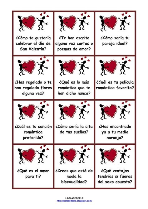 Tarjetas Juego San Valentin Pdf