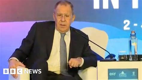 Sergei Lavrov Russian Foreign Minister Laughed At For Ukraine War Claims Bbc News