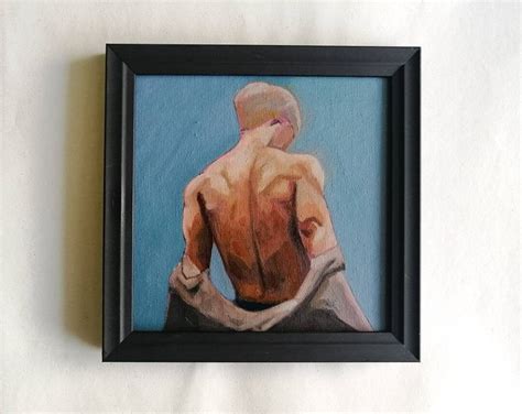 Original Male Nude Oil Painting Contemporary Art 6x6 Framed Etsy