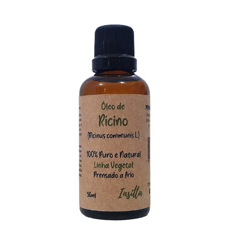 Óleo Vegetal de Rícino Mamona 100 Puro e Natural 50ml