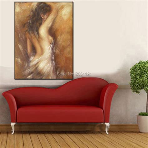 Handpainted Nude Female Oil Canvas Wall Art For Living Room Decor