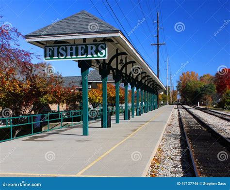 Fishers, Indiana Train Station Stock Photo - Image of autumn, plate ...