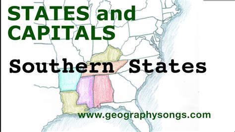 Southern States And Capitals Map