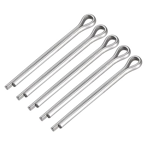 Split Cotter Pin 4mm X 45mm 304 Stainless Steel 2 Prongs Silver Tone