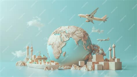 global trade  minimalist  visualization premium ai generated image