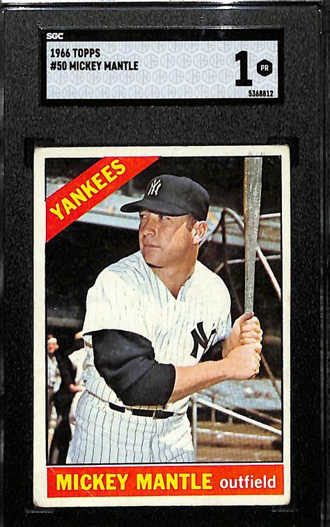 Lot Detail 1966 Topps Mickey Mantle 50 Graded SGC 1