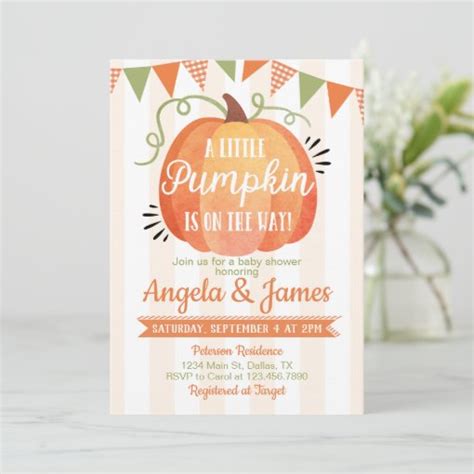 Little Pumpkin Patch Baby Shower Invitation | Zazzle