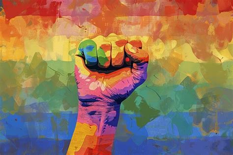 Premium Photo Illustration Of Lgbt Flag And A Fist