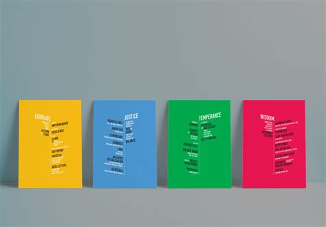 Stoic Virtues Colour 4 Poster Set - Cult Potato