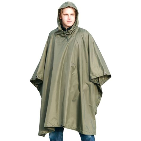 Waterproof Hooded Us Army Ripstop Festival Rain Poncho Military Camping Hiking Ebay