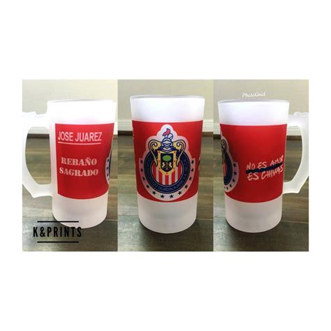 Chivas De Guadalajara Oz Frosted Glass Beer Mug Tarro Cervecero De