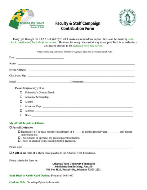 Fill Free Fillable Forms Arkansas Tech University