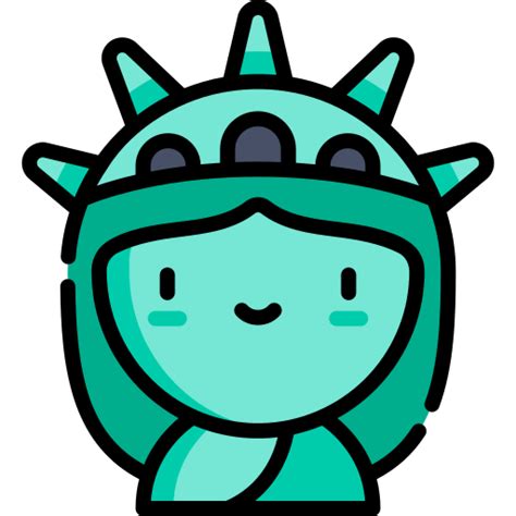 Statue Of Liberty Kawaii Lineal Color Icon