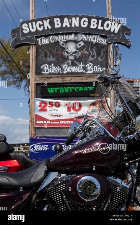 Suck Bang Blow Biker Bar Sign On The Mickey Spillane Waterfront Highway