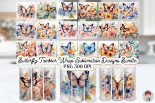 Burterfly Tumbler Sublimation Bundle Graphic By Lloy Design Creative