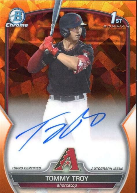 Tommy Troy Bowman Draft Sapphire Edition Cda Tt Chrome Prospect