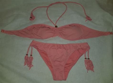 Gorgeous Pink Oceanclub Halterneck Bikini Top Bottom Set Size Ebay