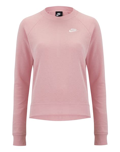 Nike Womens Essential Fleece Crewneck Sweatshirt Pink Life Style