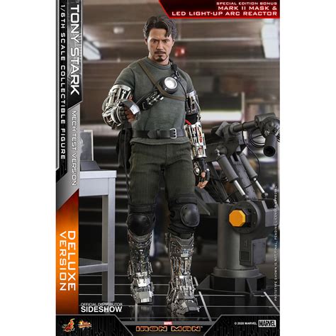 Marvel Tony Stark Mech Test Deluxe Version Figure Hot Toys Mms