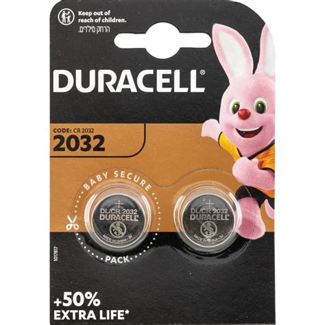 Duracell DL2032 3V Lithium Button Battery, Pack of| at Zoro