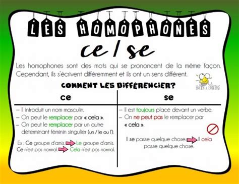 Les homophones ce se La Boîte à Génies