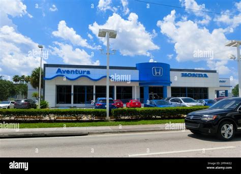 Exterior view of Honda dealership in Miami, Florida. Honda Motor ...