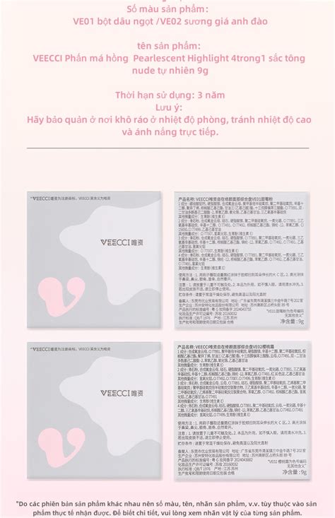 VEECCI Má Hồng Bảng Phấn Bắt Sáng Phấn Highlight Mờ 4trong1 Sắc Tông Nude Tự Nhiên 9g Shopee