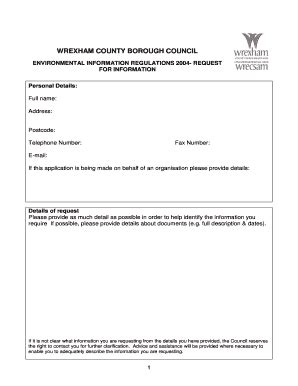 Fillable Online Wrexham Gov Application Form For Requests For