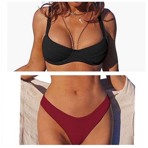 Zaful Swim Nwt Zaful Ribbed Underwire Bikini High Cut Bikini Poshmark