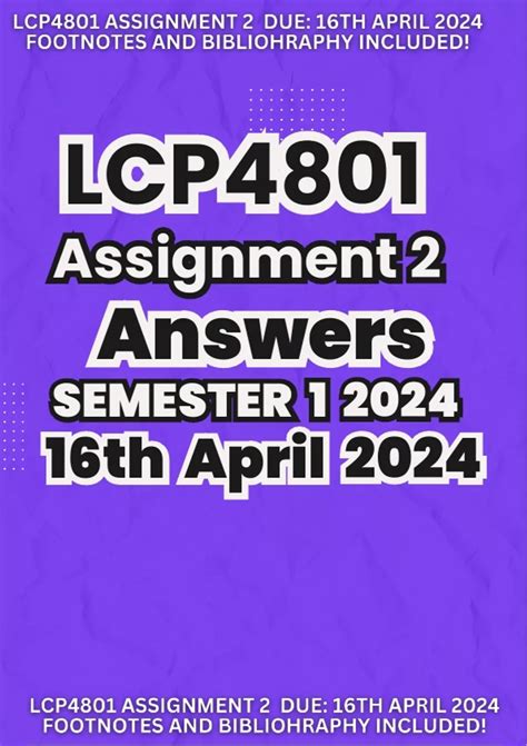 Lcp4801 Assignment 2 With Footnotes And Bibliography 16th Apirl 2024