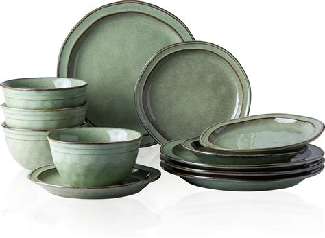 AmorArc Ceramic Dinnerware Sets Stoneware Handmade Reactive Glaze