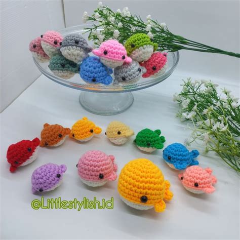 Jual Amigurumi Baby Whale Crochet Doll Boneka Rajutan Rajut Paus