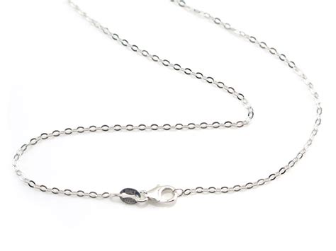 Sterling Silver Flat Cable Chain Mm Necklace With Lobster Clasp