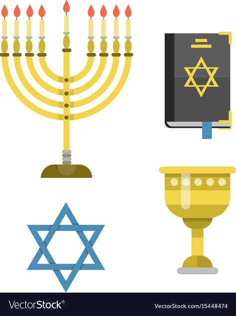 Judaism church traditional symbols isolated Vector Image