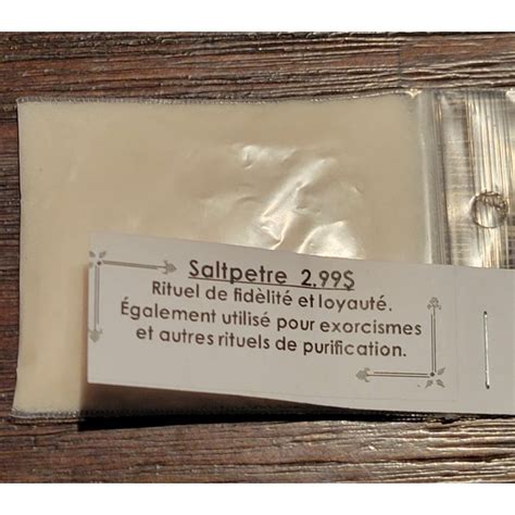 Saltpetre en poudre pour rituel fidélité loyauté protection