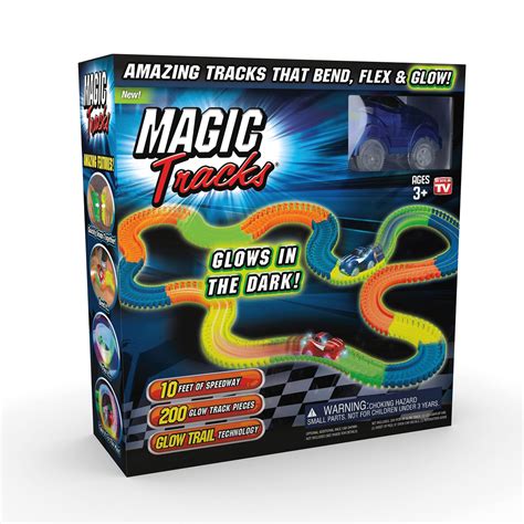 Ontel Magic Tracks 10 Foot Glow In The Dark Bendable Flexible Racetrack ...