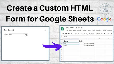 Create A Custom HTML Form For Google Sheets Using Google Apps Script