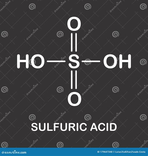 Sulfuric Acid H So Oil Of Vitriol Molecule Chemical Structure