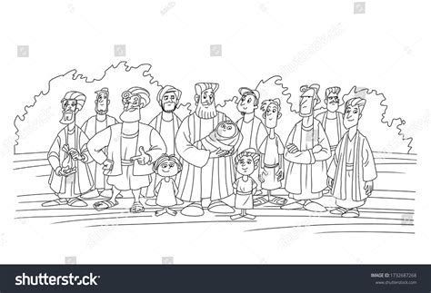 Biblical Patriarch Jacob His Twelve Sons Stock Illustration 1732687268