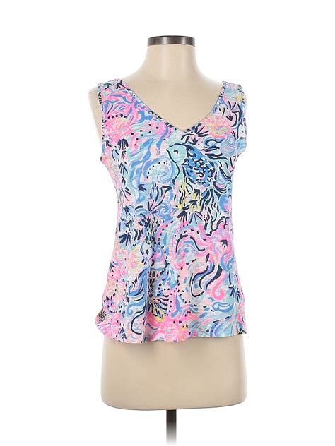 Lilly Pulitzer 100 Cotton Blue Tank Top Size S 61 Off Thredup