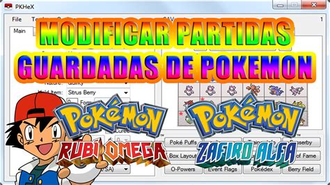 COMO MODIFICAR LAS PARTIDAS GUARDADAS DE POKEMON X Y RUBI OMEGA ZAFIRO