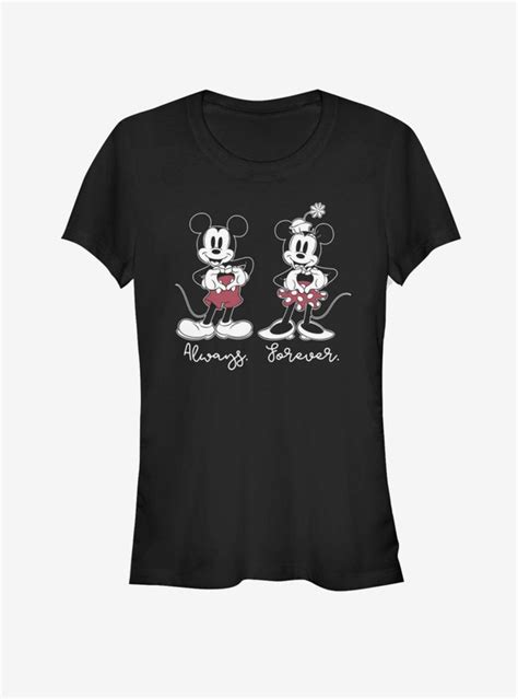 Disney Mickey Mouse And Minnie Mouse Always Forever Girls T Shirt Hot Topic Girls Tshirts