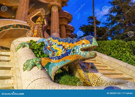 The Mosaic Lizard Sculpture Of The Famous Park Guell Editorial