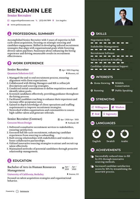 Staffing Recruiter Resume Sample