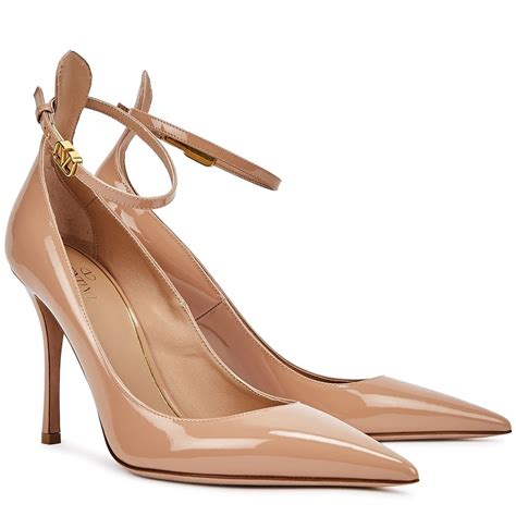 Replica Valentino Tan Go Pumps Mm In Nude Patent Leather