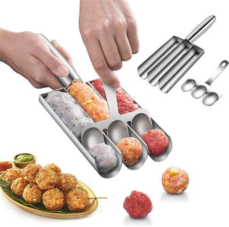 Triple Meatball Maker Stainless Steel With Cutting Spade Stainless