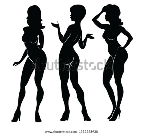 Nude Girl Silhouettes Stock Vector Royalty Free 1332228938 Shutterstock