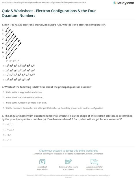 Quantum Numbers Practice Worksheet Artofit